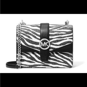 Michael Kors Black and White Zebra Crossbody Bag
